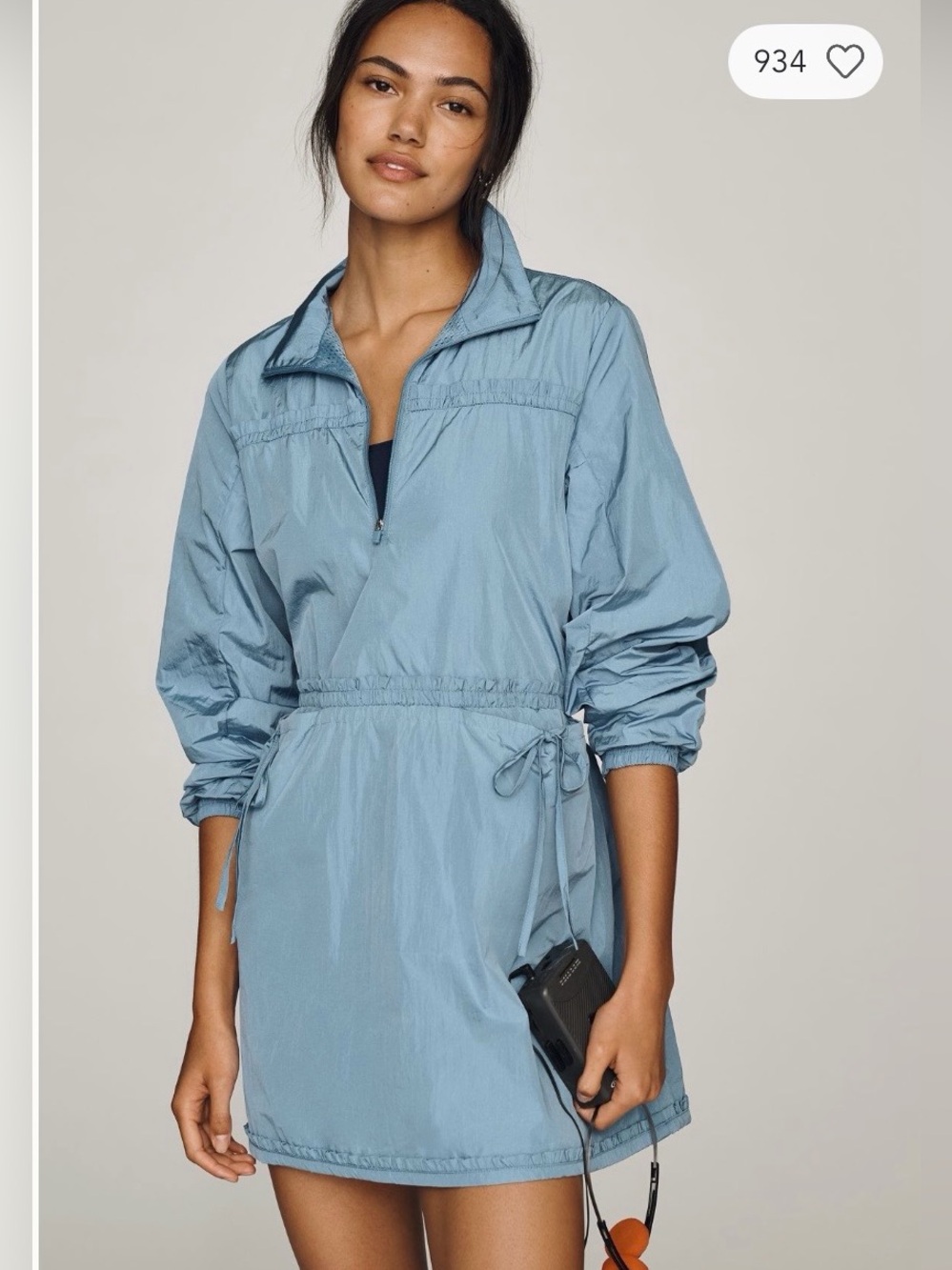 NWT ANTHROPOLOGIE DAILY PRACTICE Anorak Dress  Wedgwood Blue (Size Medium)